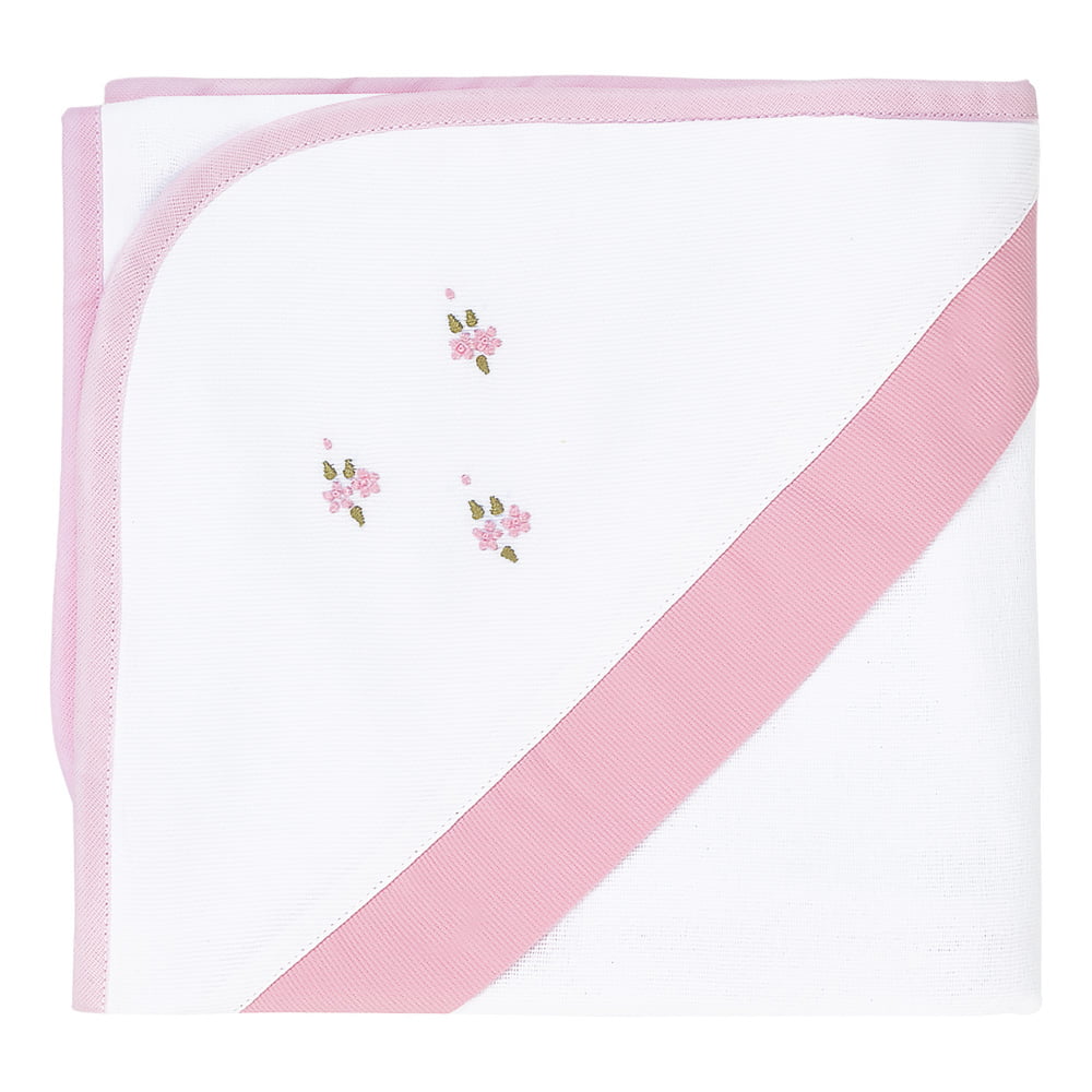 Toalha de Banho com Capuz Floral Rosa