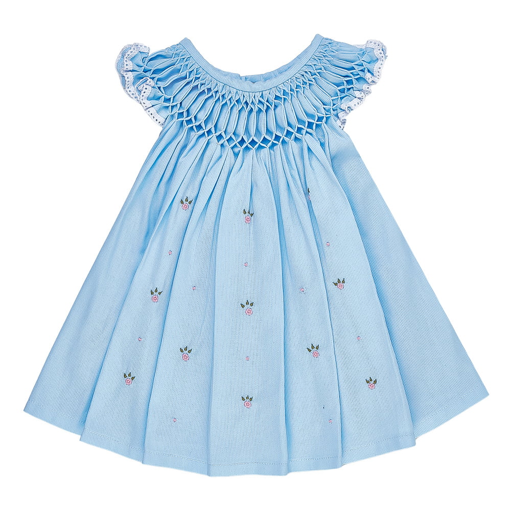 Vestido Casinha de Abelha Azul com Rosa