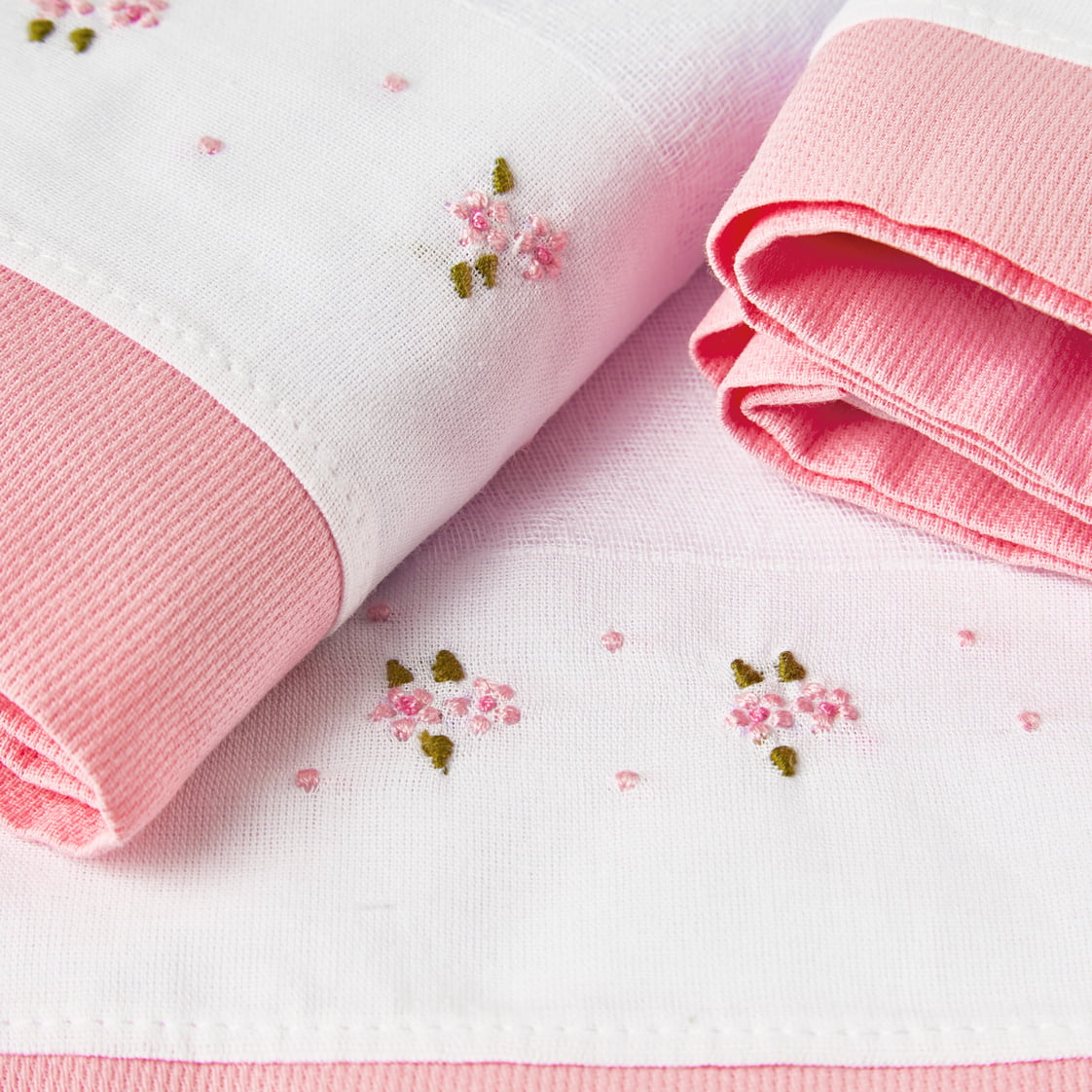 Kit Fralda Floral Rosa