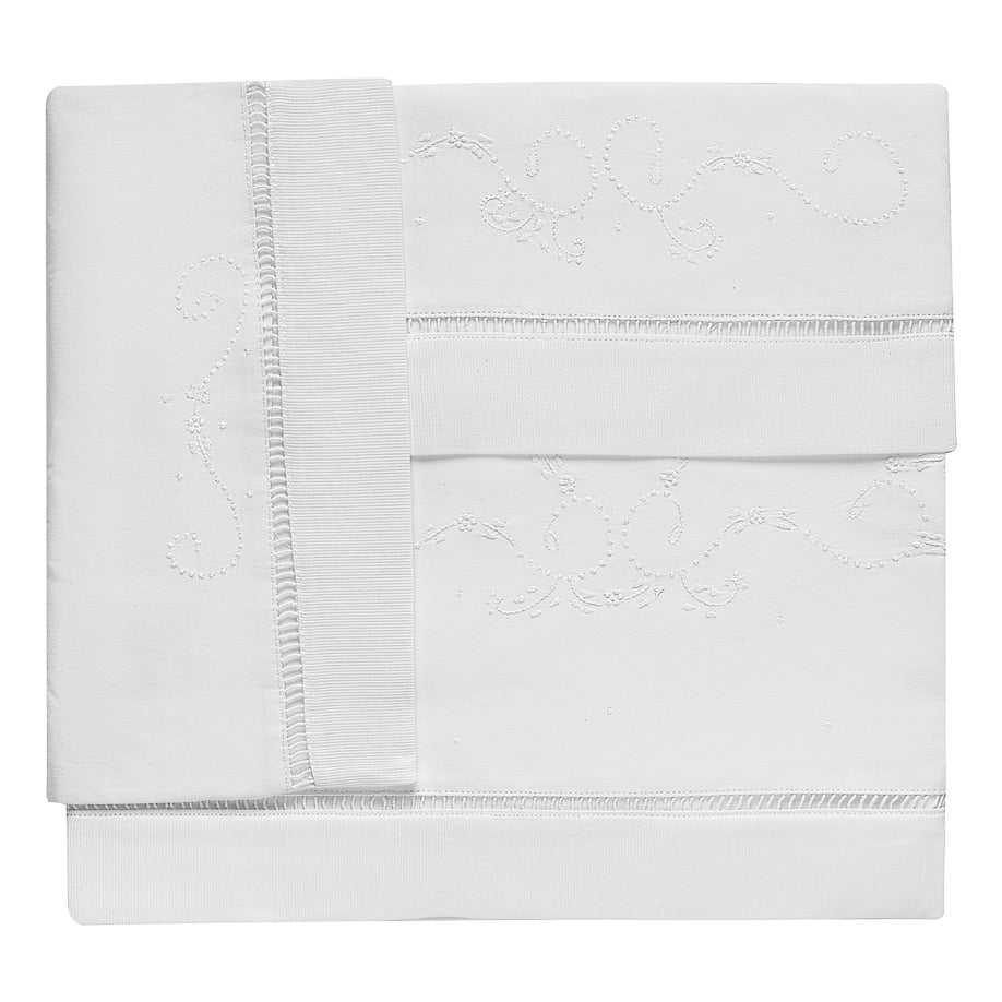 Jogo de Lençol Arabesco Branco - 3 peças 