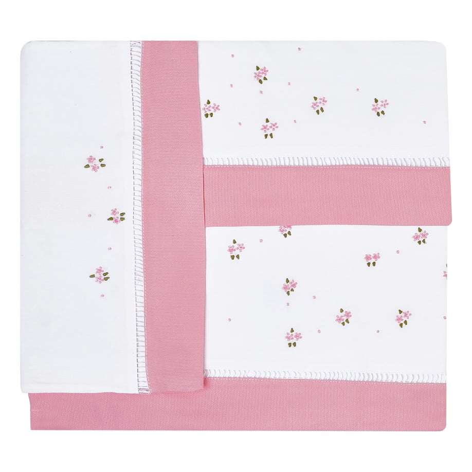 Jogo de lençol Floral Rosa - 3 peças
