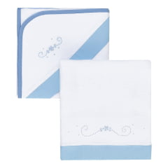 Kit Banho Xodó Arabesco Azul 