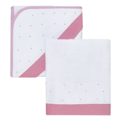 Kit Banho Xodó Poá Rosa