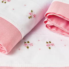 Kit Fralda Floral Rosa