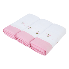 Kit Fralda Floral Rosa