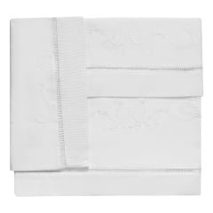 Jogo de Lençol Arabesco Branco - 3 peças 