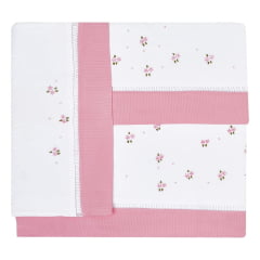 Jogo de lençol Floral Rosa - 3 peças