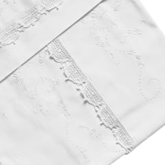 Jogo de lençol Renascença Arabesco  Branco - 3 peças